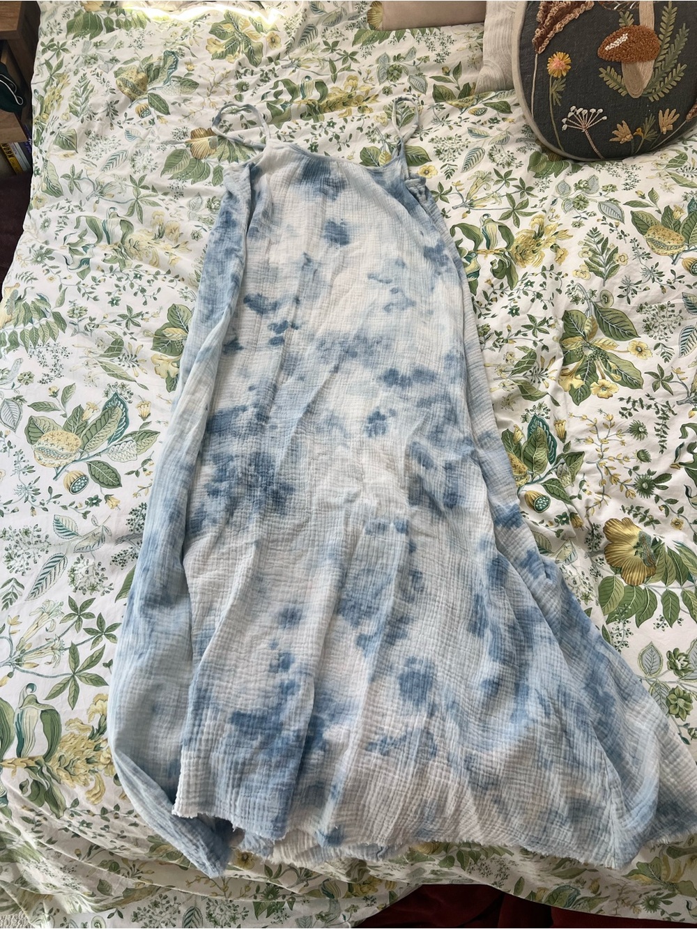 Women's Light Blue Tie-Dye Maxi dress — Flowing Summer dress